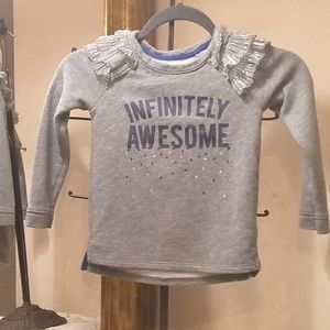 Cat & Jack Sweater Ruffled Grey Children 4T
